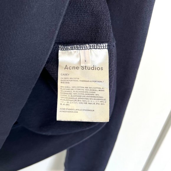 Acne Studios Mens Navy Casey Crewneck - Size Small - Picture 5 of 8